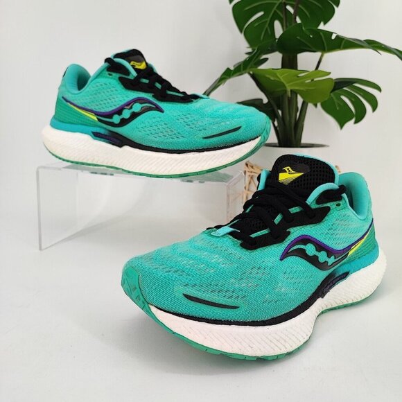 Saucony Women's Triumph 19 Mint Green Lace Up Running Sneakers Size 7.5 US - Picture 1 of 9